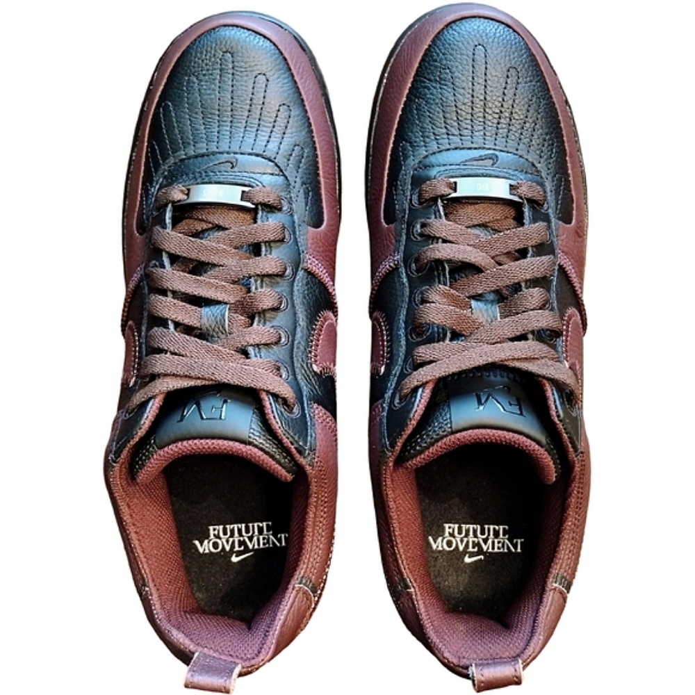 Nike Air Force 1 Low "Future Movement" Leather, Size 9, Black/Burgundy - Picture 2 of 11